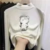 Camiseta Base de Invierno para Niñas, Nueva Elegante Versátil de Manga Larga con Cuello Medio Alto para Niños, Top Cálido para Niñas