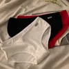 Ropa interior para mujer de algodón puro al por mayor A001 Ropa interior para mujer de color liso Chica Bragas rojas de cintura baja de algodón puro Estudiantes mujeres