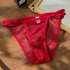 Lingerie Sexy para Mulheres, Tentação de Desejo Puro, Tanga de Renda Malha Europeia e Americana, Calcinha Semi-Transparente Ultra-Fina com Tiras Finas