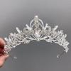 Tiara de Flor de Diamante Folha Coroa de Aniversário de Princesa Atmosfera Coroa de Cabeça Luxo Leve Moda Alto Senso Joias Atacado Mulheres