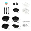 Set de Bandeja de Silicona para Hornear y Rejilla para Cocinar al Vapor para Freidora de Aire Transfronteriza Cosori, Bandeja para Hornear Antiadherente Resistente a Altas Temperaturas y Rejilla para Cocinar al Vapor
