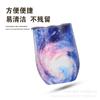 Taza de vino tinto de acero inoxidable 304 de 12 oz con forma de huevo de mármol, termo de acero inoxidable al vacío, taza de cáscara de huevo