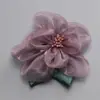 Grampo de Cabelo Estilo Coreano Presilha Broche Decorativo Acessórios de Joalheria Semi-acabados Flores de Tecido de Gaze de Seda Estames de Chiffon Atacado