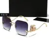 Gafas de Sol Sin Marco de Metal con Borde Cortado Transfronterizas Letra D Europea y Americana Gafas Versátiles de Moda g Familia Gafas para Hombre y Mujer 8979