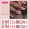Tk Transfronterizo Europeos y Americanos de Venta Caliente Uñas Portátiles Estilo Francés, Arte de Uñas Simple con Moño Estilo Ins, Puntas de Uñas Postizas, Al por Mayor en Stock