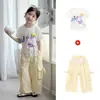 Conjunto de Verão para Meninas 2026 Novo Estiloso Camiseta de Verão para Bebê Menina Calça Cargo Conjunto de Duas Peças Roupas de Verão Infantis t