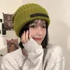 Nuevo Gorro de Punto de Invierno, Versátil y Cálido, Gorro de Lana Europeo y Americano, Gorro de Punto de Color Sólido para Mujer, Plus Terciopelo