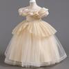 Vestido Infantil, Vestido de Princesa de Gaze Fofa Feminino, Vestido de Passarela para Anfitriã de Alta Moda para Menina, Roupa Infantil, Atacado à Pronta Entrega