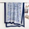 Bufanda Estampada de Imitación Lana Nueva Versátil de Temperamento para Mujer Otoño e Invierno Chal Elegante de Alto Grado de Poliéster y Algodón Delgado