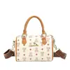 Bolsos de Mujer Transfronterizos 2025 Nuevo Bolso de Mano Boston Estampado Vintage Bolsos Cruzados Bolso de Hombro Versátil Bolso Almohada