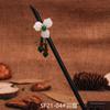 Horquilla de madera de ébano de imitación con borlas, horquilla con forma de paso, tocado antiguo para niños, accesorios para el cabello, horquilla para el cabello de ropa antigua, accesorios para el cabello