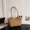 Bolso Tejido de Gran Capacidad para Viajes Diarios Nuevo para Mujer Bolso de Hombro Único de Alto Valor Simple Bolso Tote Moderno Chic
