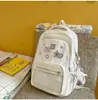 Mochila de Grande Capacidade com Bolinhas Color-blocking Mochila Fofa para Check-ins e Fotos Bolsa Escolar de Alto Valor Bolsa para Cursinho Bolsa de Ombro Único