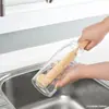 Cepillo Lavavasos Fibra de Coco Japón Mango Largo Cepillo para Biberones Cepillo Lavavasos Cocina Cepillo Limpiador Vasos Extendido