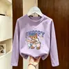 Camiseta base de algodón para niños, ropa infantil para primavera y otoño, nuevo modelo 2026, top de primavera y otoño para niños, camiseta de manga larga para niños