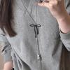 Zapatos de Ballet Lazo Collar Largo para Mujer 2024 Nuevo Diseño de Alta Gama Otoño e Invierno Cadena de Sudadera Cadena de Suéter Accesorios