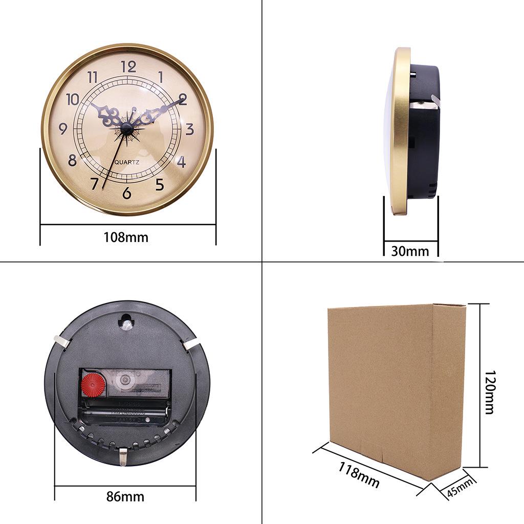 直径108mm金属金色钟头黑阿拉伯字9