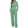 Conjunto de Dos Piezas con Sudadera con Capucha Deportiva Casual y Pantalones Largos para Mujer de Comercio Electrónico Transfronterizo Europeo y Americano
