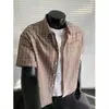 Camisas Holgadas de Alta Calidad para Hombre, Camisas Casuales de Manga Corta de Verano, Rayadas, Modernas, Camisas Holgadas para Hombre