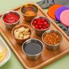 Plato para mojar transfronterizo de acero inoxidable 304, taza para salsa de panqueques mexicanos, taza para salsa de ensalada de tomate con tapa, taza para mojar