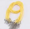 Collar de cordón de cuero encerado de Corea de 1.5 mm/2 mm multicolor opcional accesorios de joyería DIY 100/bolsa al por mayor