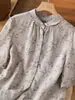Camisa Nueva de Manga Corta para Mujer 2026, Estampado Artístico Vintage, Versátil de Verano Holgada, Top de Algodón y Lino Adelgazante y Favorecedor
