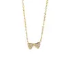 Collar con colgante de lazo de acero de titanio y circonita, que no se desvanece, para mujer, de lujo ligero, nicho, alta gama, estilo festivo, cadena para clavícula