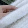 Ropa de lana merino blanca de visón de lana real personalizada estilo nacional hilo nube fragante cheongsam encaje cola de visón café accesorios plata