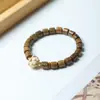 Boj Estilo Loto Sándalo Verde Argentino Cuentas de Barril Pulsera DIY Fabricante Mayorista Especificaciones 8x8 Joyería de Rosario para Hombres y Mujeres