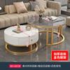 Mesa de centro de tablero de roca para sala de estar, hogar, combinación nórdica, simple, moderna, para apartamento pequeño, mesa de centro pequeña, redonda, ligera, de lujo.