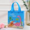 Bolsa de regalo de dinosaurio de dibujos animados de tela no tejida, bolso de mano con impresión a color, bolsa de regalo de cumpleaños, bolsa de compras, bolsa impermeable para llevar