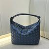 Nova Bolsa de Lancheira Tecida de Couro Genuíno da Moda Bolsa Feminina Bolsa de Almoço de Couro Genuíno Bolsa de Axila Bolsa de Mão Bolsa Tecida Matelassê