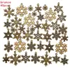 40 Colgantes Mixtos de Copo de Nieve Navideño de Aleación Accesorios para Joyería DIY Materiales Hechos a Mano