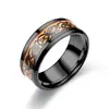 Anillo Popular de Patrón de Dragón para Pareja Exclusivo Transfronterizo Shengxi Joyería Fabricante Mayorista Venta Directa Dragón Negro Naranja Negro Claro