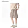 Shorts de Traje a Rayas Plisados de Corte A Estilo Old Money para Hombre, Verano, Caída Fluida, Sensación de Alta Gama, Pantalones Casuales Sueltos de Cinco Puntos