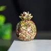 Adornos de Piña Dorada de Resina Rellena de Cristal Natural Mascota Fresca y Linda Decoraciones de Escritorio de Escritorio