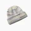 Jiuyue pick siete ~ suave suave transfronterizo nicho con lana degradado vuelta arriba gorro de lana tejido gorro frío simple invierno