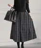 Pedido original de comercio exterior Seis colores en stock 2023 Otoño e Invierno Japonés y Coreano Vestido de Lana Largo de Base Vestido de Patchwork