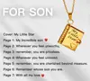 Collar de Acero de Titanio, Popular en Europa y América, Collar con Forma de Libro de Carta de Amor Grabada, Collar con Forma de Sobre de Carta de Amor Abrible, Cadena para Clavícula