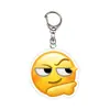 Llavero Estilo Xiaohongshu Emoji Colgante Bolsa de Frijol Sudorosa Decoración Creativa Acrílica Evento Sin Palabras