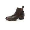 Botines Chelsea de Piel de Oveja Super Ligeros Super Suaves con Estampado de Elefante Suela Gruesa Tacón Grueso Tacón Medio Punta Redonda Piel Genuina para Mujer Otoño Invierno 2026