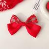 Pinza para el pelo de niña con lazo de encaje, pasador infantil, accesorio para el pelo para la parte trasera de la cabeza, adorno para el pelo de cuadros rojos de Año Nuevo, popular de Internet, lindo