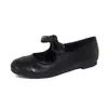 Apartamento 2025 Estilo Pequeno e Fragrante Feminino Primavera Novo Sapatos de Ballet Pele de Cabra Bico Redondo Mary Jane Sapatos Femininos Boca Rasa Laço