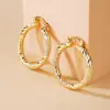 Amazon Moda Aretes de Aro para Mujer de Cobre Simple Tubo Hueco Grabado Escarchado Personalidad Elegante Versátil Mujer