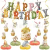 Banderín de Fiesta de Cumpleaños Serie de Animales de Dibujos Animados Transfronterizo Banderín de Letras Decoración para Cake Topper