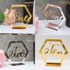 BT086 Cross-border Acrílico Digital Mesa de Casamento Placa de Mesa de Mesa de Assento DIY Hexagon Mirror Table