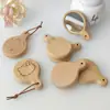 Espejo de Maquillaje de Madera Maciza de Mano Retro Espejo de Salón de Belleza Mango Especial Portátil Espejo de Maquillaje Portátil HD de Madera