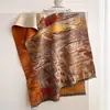 Bufanda de Imitación Cachemir Estilo Pintura al Óleo Vintage Nueva Otoño/Invierno 2026 para Mujer, Calentador de Cuello Chal Jacquard Versátil de Alta Gama al por Mayor