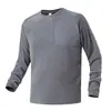 Woodpecker 2025 Nueva Camiseta Deportiva de Manga Larga con Cuello Redondo para Otoño, Secado Rápido, Absorbente de Sudor, Sencilla, Color Puro, Camiseta Base