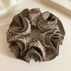 Scrunchie Retro Estilo Coreano com Estampa de Leopardo para Mulheres, Novo Elástico de Cabelo Versátil, Corda Grande para Rabo de Cavalo Baixo, Elegante Acessório de Cabelo